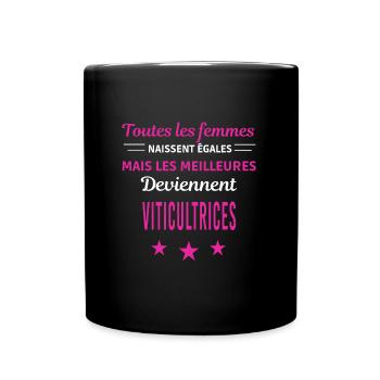 femmes naissent les meilleurs viticultrices - Mug uni - noir - Devant