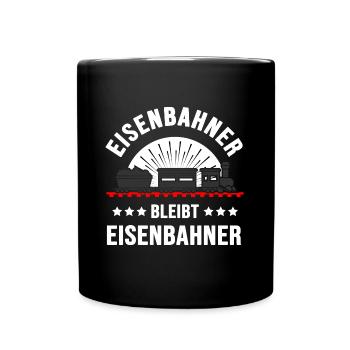 Eisenbahn Lokomotive Modeleisenbahn - Tasse einfarbig - Schwarz - Vorne