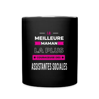 meilleur maman courageuse des assistantes sociales - Mug uni - noir - Devant