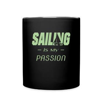 Sailing Sailer Segler Segelschiff - Tasse einfarbig - Schwarz - Vorne
