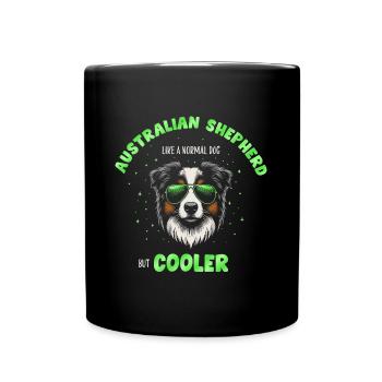 Aussie - like a normal dog but cooler green - Full Colour Mug - black - Front