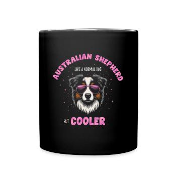 Aussie - like a normal dog but cooler pink - Full Colour Mug - black - Front