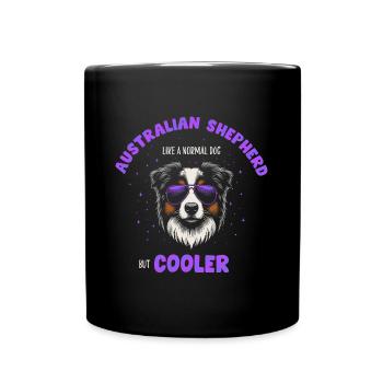 Aussie - like a normal dog but cooler purple - Full Colour Mug - black - Front