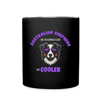Aussie - like a normal dog only cooler purple - Full Colour Mug - black - Front