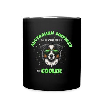 Aussie - like a normal dog only cooler green - Full Colour Mug - black - Front