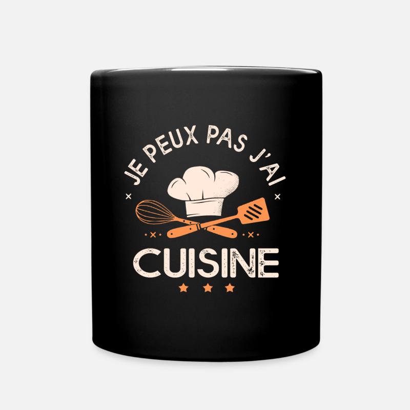 je peux pas j ai cuisine humour chef cuisinier - Mug uni - noir