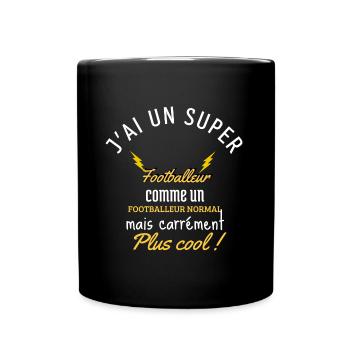 Footballeuse je suis une super Footballeuse - Mug uni - noir - Devant