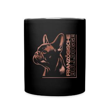 French Bulldog Drawing Head Rose Gold - Full Colour Mug - black - Front