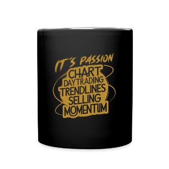Trading ma passion cool trading design - Mug uni - noir - Devant