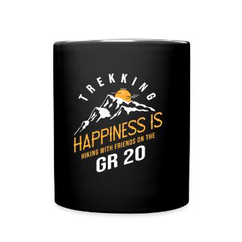 gr20 Happiness is hiking with friends on the GR20 - Mug uni - noir - Devant