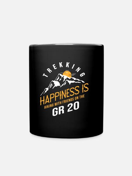 gr20 Happiness is hiking with friends on the GR20 - Full Colour Mug - black