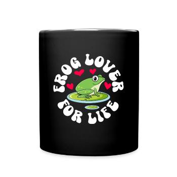 Frog Lover For Life Heart Amphibian Catching - Tasse einfarbig - Schwarz - Vorne
