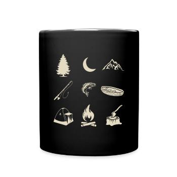 Camping en plein air - Mug uni - noir - Devant