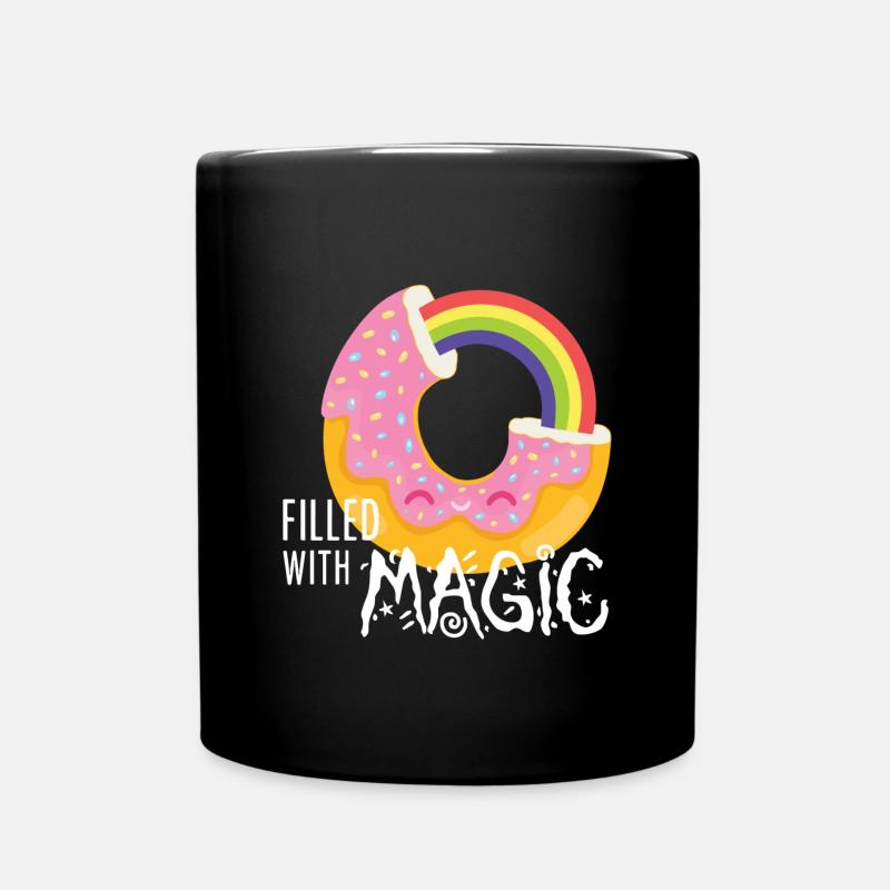 Donut - filled with magic - Tasse einfarbig - Schwarz