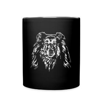 Langhaar COLLIE - ROUGH COLLIE Hunde Wilsigns - Tasse einfarbig - Schwarz - Vorne