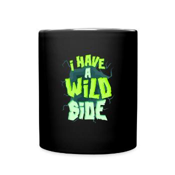 t shirt with saying - Wild Side - Full Colour Mug - black - Front