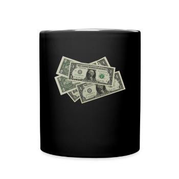 Geldscheine Geschenk Idee - Tasse einfarbig - Schwarz - Vorne