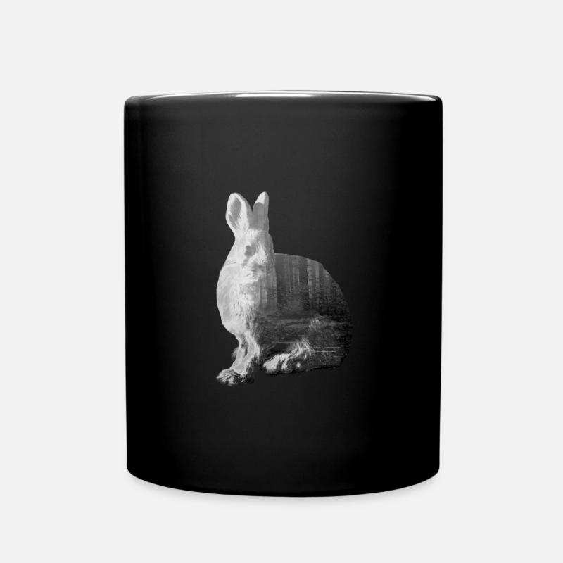 Lapin / Forêt / Lapin - Design Double Exposure - Mug uni - noir