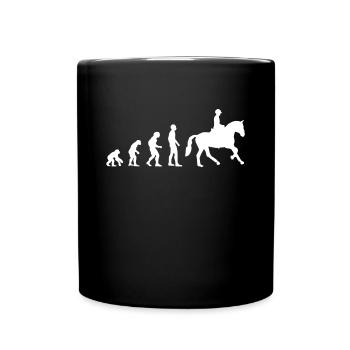 Reiten Evolution Pferde Pferd Reiter Reiterin - Tasse einfarbig - Schwarz - Vorne