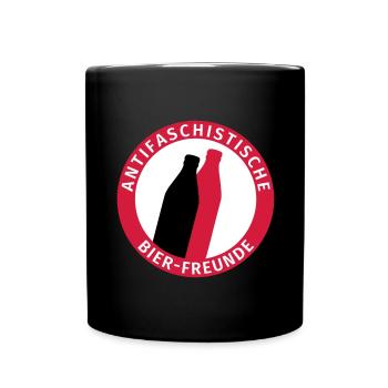Antifa Logo Humor Antifascist Beer Friends - Full Colour Mug - black - Front