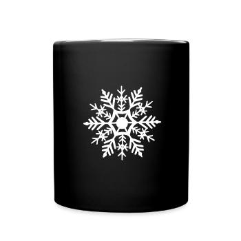 Flocon blanc de neige pour Noël - Mug uni - noir - Devant