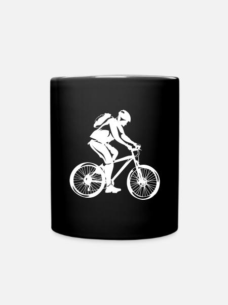 Trekkingrad Fahrradfahrer - Tasse einfarbig - Schwarz
