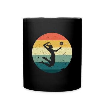 Beach volleyball retro - Full Colour Mug - black - Front