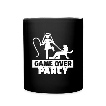 Game Over Bachelor Party Wedding Shower Marriage - Full Colour Mug - black - Front