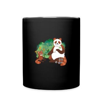 Panda Fuchs Bär Lustig Cool Witzig Geschenk - Tasse einfarbig - Schwarz - Vorne