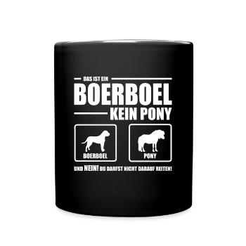 BOERBOEL kein Pony Wilsigns Lustiger Hundespruch - Tasse einfarbig - Schwarz - Vorne