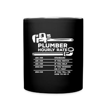 Salaire horaire plombier - Mug uni - noir - Devant