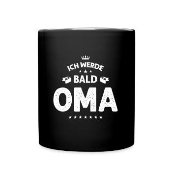 Ich werde bald Oma - Tasse einfarbig - Schwarz - Vorne