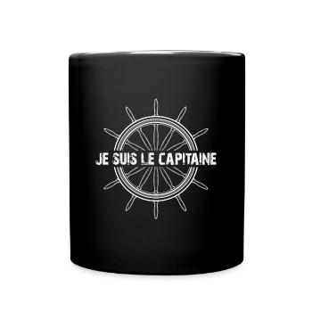 Ich bin der Kapitän - Tasse einfarbig - Schwarz - Vorne