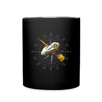 Compass captain's cap telescope - Full Colour Mug - black - Front