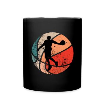 Retro Basketball Dunking Basketball Players - Full Colour Mug - black - Front