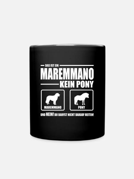 MAREMMANO kein Pony Wilsigns Hundespruch Hund - Tasse einfarbig - Schwarz