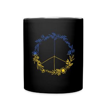 PEACE UKRAINE - Floral Edition - Symbol - Full Colour Mug - black - Front