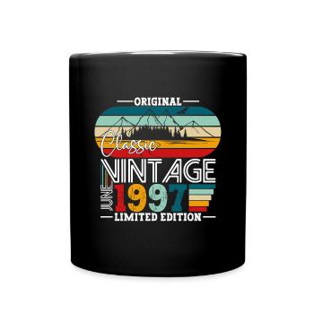 Original Juni Jahrgang 1997 25. Geburtstag Herren - Tasse einfarbig - Schwarz - Vorne