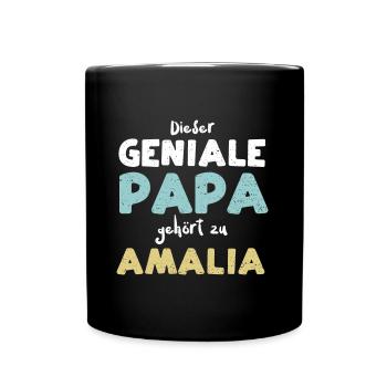 Dieser Geniale Papa Gehört Zu Am... - Tasse einfarbig - Schwarz - Vorne