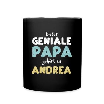 Dieser Geniale Papa Gehört Zu An... - Tasse einfarbig - Schwarz - Vorne