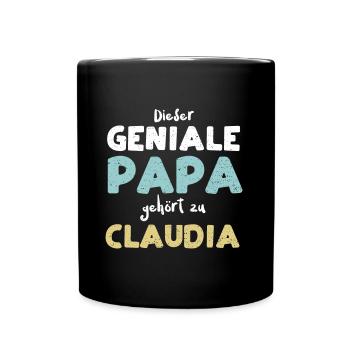 Dieser Geniale Papa Gehört Zu Cl... - Tasse einfarbig - Schwarz - Vorne