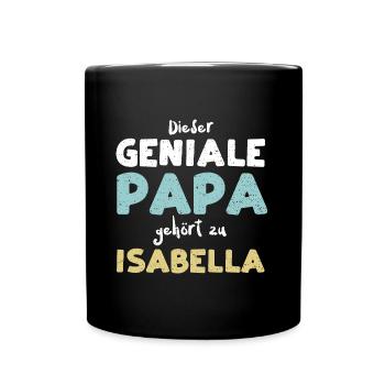 Dieser Geniale Papa Gehört Zu Is... - Tasse einfarbig - Schwarz - Vorne