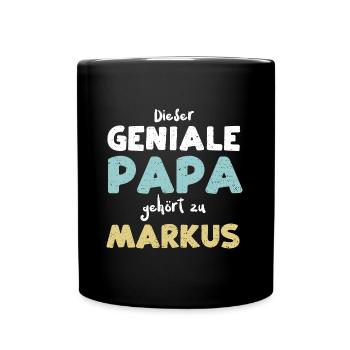 Dieser Geniale Papa Gehört Zu Ma... - Tasse einfarbig - Schwarz - Vorne