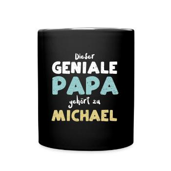 Dieser Geniale Papa Gehört Zu Mi... - Tasse einfarbig - Schwarz - Vorne