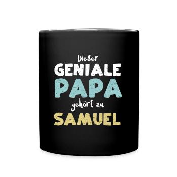 Dieser Geniale Papa Gehört Zu Sa... - Tasse einfarbig - Schwarz - Vorne