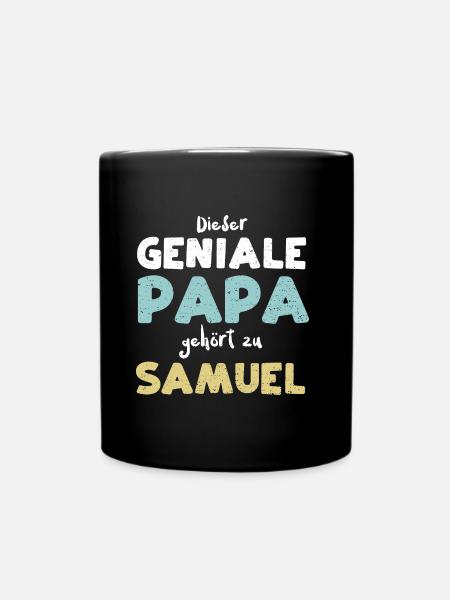 Dieser Geniale Papa Gehört Zu Sa... - Tasse einfarbig - Schwarz