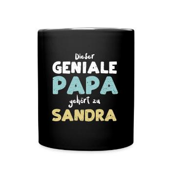 Dieser Geniale Papa Gehört Zu Sa... - Tasse einfarbig - Schwarz - Vorne