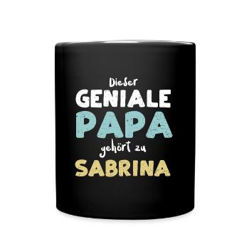 Dieser Geniale Papa Gehört Zu Sa... - Tasse einfarbig - Schwarz - Vorne