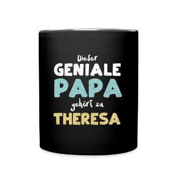 Dieser Geniale Papa Gehört Zu Th... - Tasse einfarbig - Schwarz - Vorne