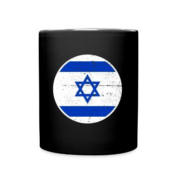 Israel Vintage Israeli Flag - Full Colour Mug - black - Front
